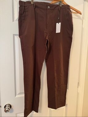 Men's Brown Proflex Pants - Classic Straight Fit 38x30